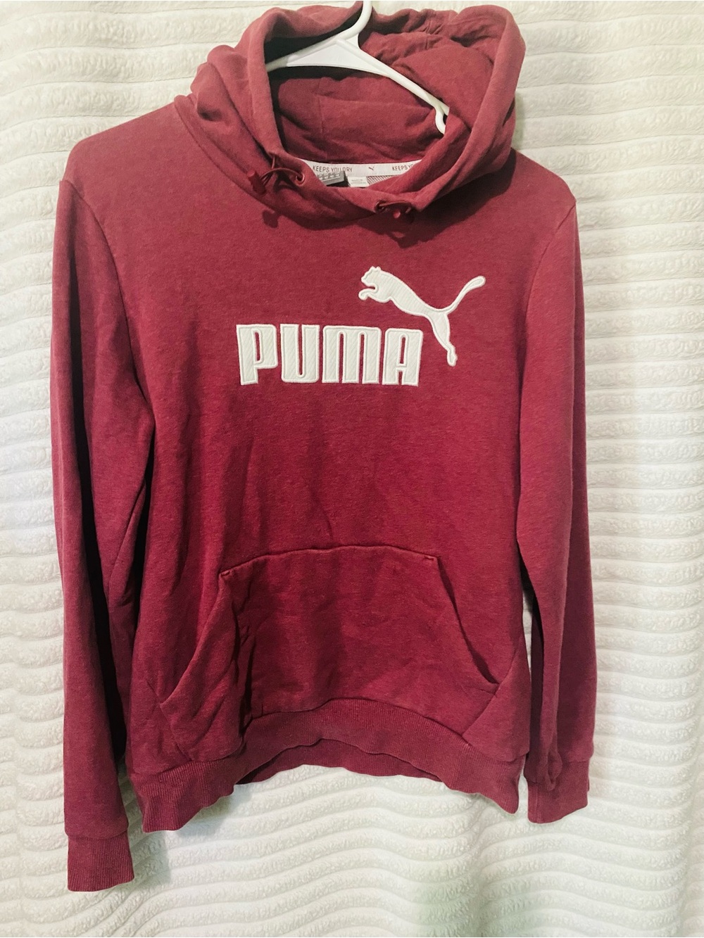 Puma Burgundy Hoodie with White Logo